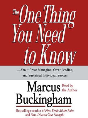 cover image of The One Thing You Need to Know
